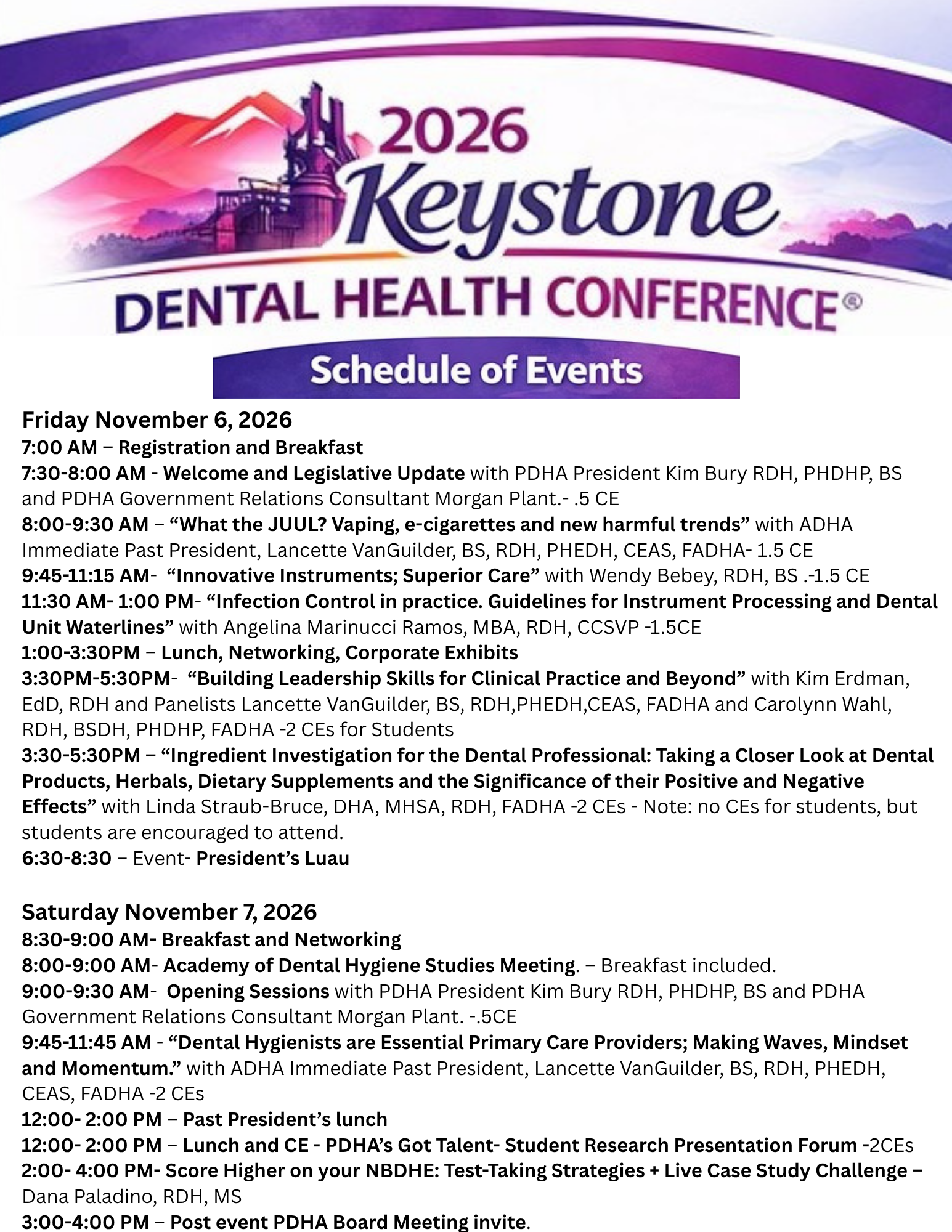 Final schedule flyer